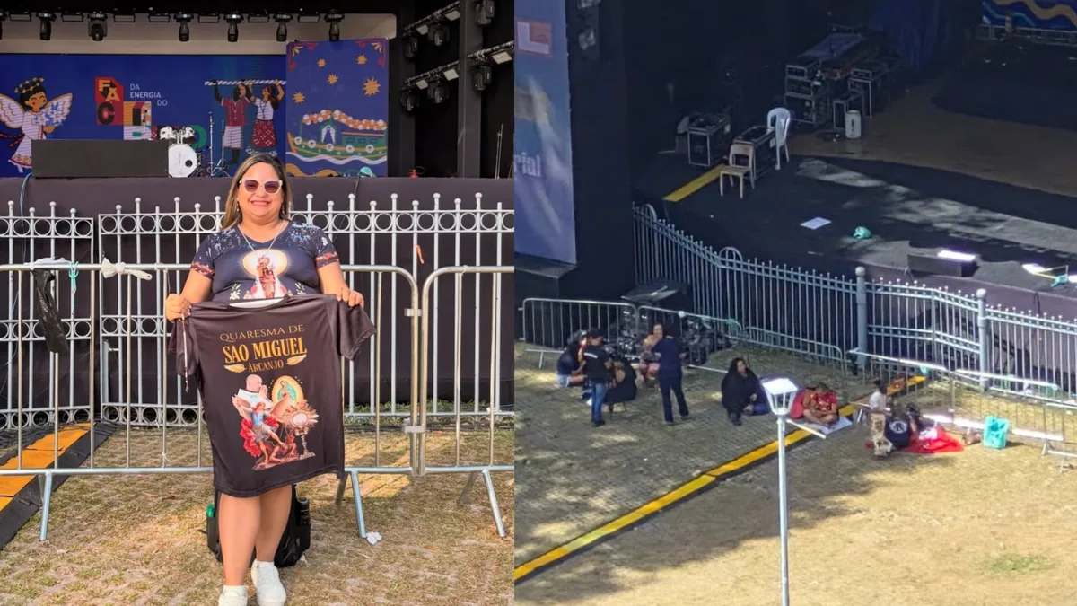 Frei Gilson em Belém: fãs se concentram na praça Santuário horas antes do show
