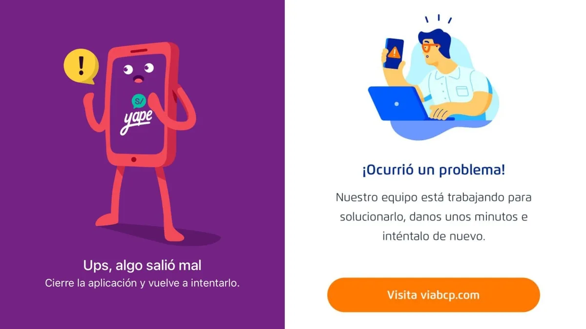 Caída de Yape y app BCP hoy 19 de agosto: Usuarios reportan fallas para ingresar