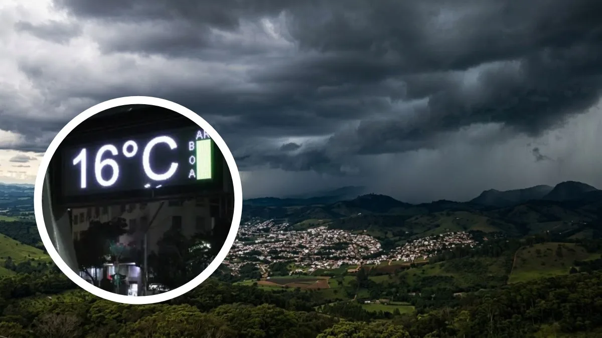 Massa de ar frio derruba temperaturas em 2 regiões, com mínimas de 16°C, enquanto chuva de mais de 60 mm ameaça outras áreas do Brasil