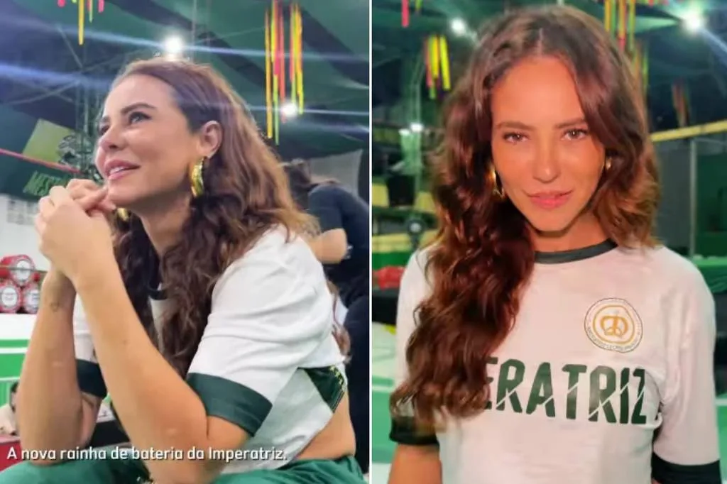 Paolla Oliveira mostra bastidores da coroação na Imperatriz: 'Um pouquinho nervosa'