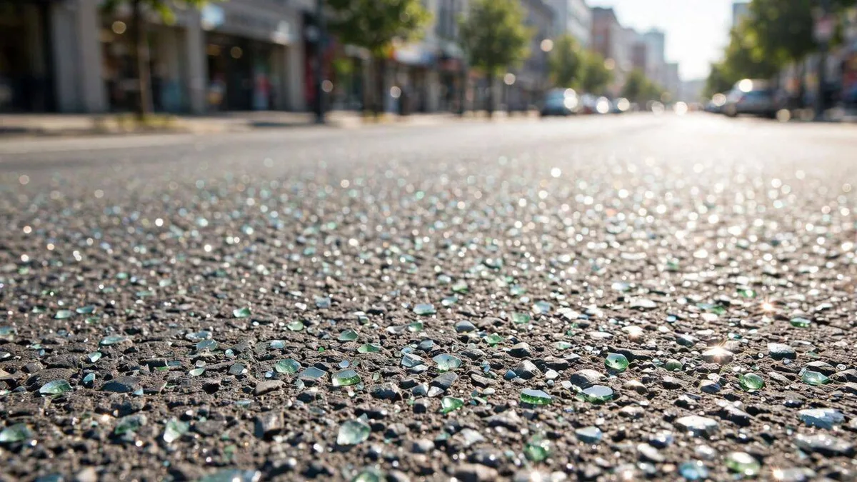 Baltimore used crushed glass on 17 streets to create a sparkling effect