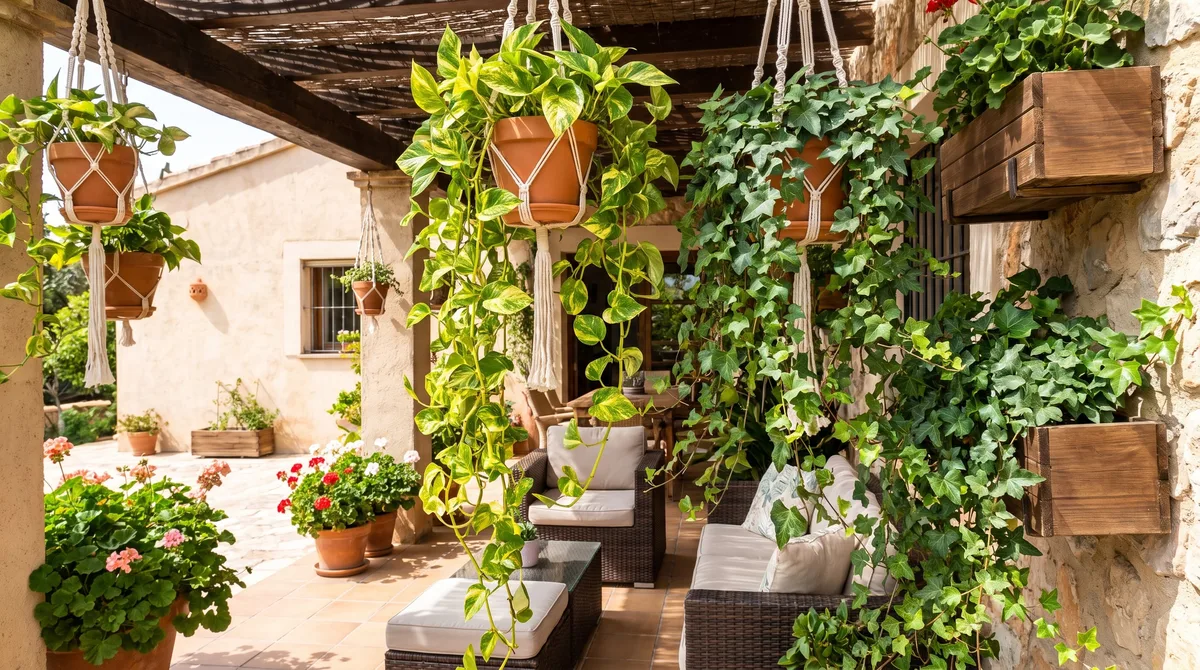 Plantas colgantes: cuáles necesitan menos riego y dan más sombra en casa
