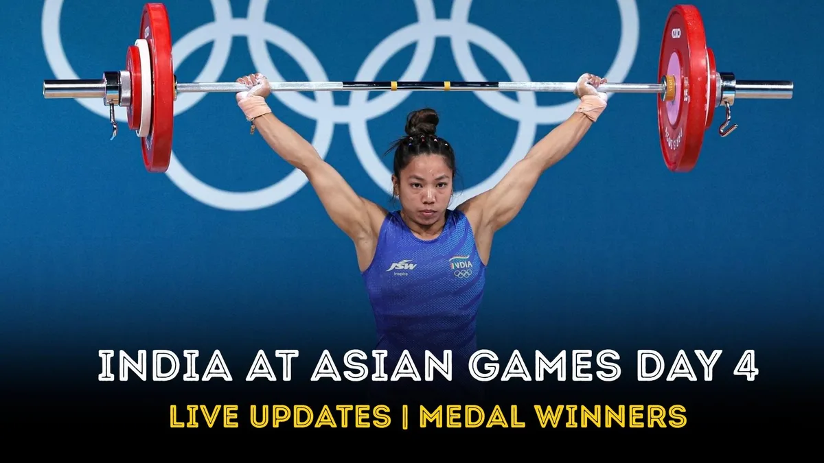 Asian Games 2026 LIVE UPDATES Day 4: Mirabai Chanu leads India's push for medals
