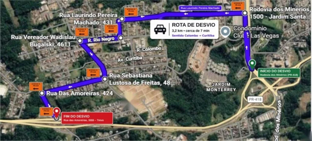 Demolição de viaduto interdita trecho do Contorno Norte de Curitiba neste domingo
