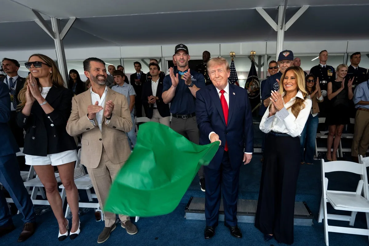 Trump’s aide Natalie Harp, son Eric and MAGA inner circle join president and Melania for Freedom 250 Grand Prix