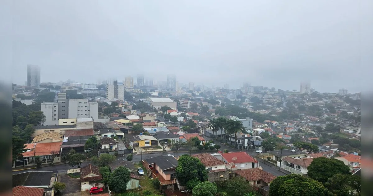 Apucarana tem segunda-feira fria e chuvosa, com máxima de 15°C