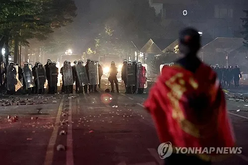 알바니아 '플라밍고 시위' 넉달째 격화…대학생들도 화염병 가세