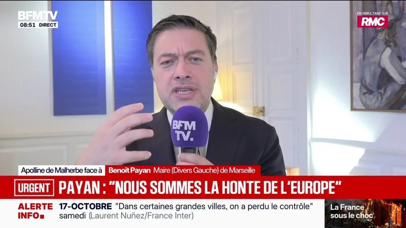 Demande de renforts des forces de l'ordre: "Il a fallut que j'appelle le président de la République", raconte Benoît Payan, maire divers gauche de Marseille