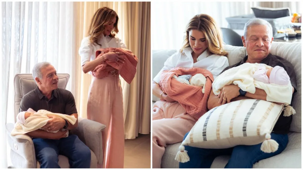Queen Rania shares first photos with twin granddaughters Talia and Rania