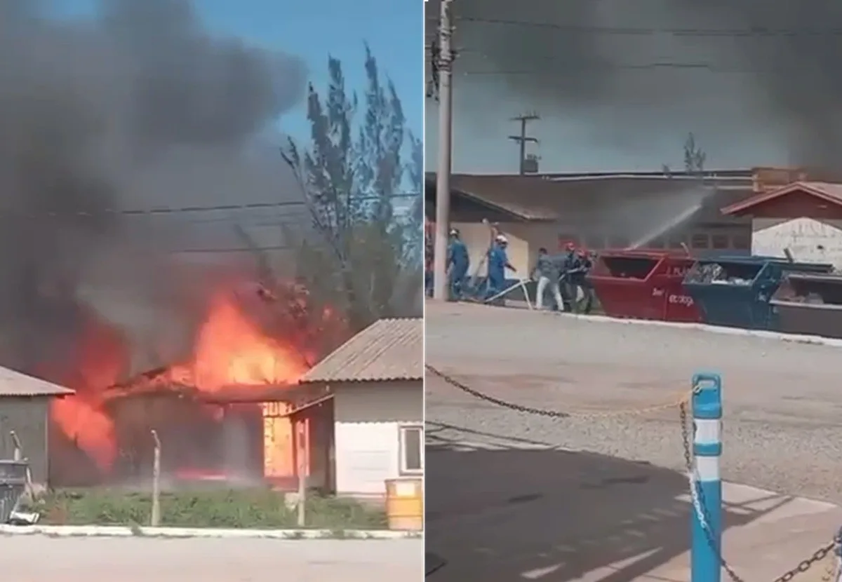 Incêndio atinge galpão no Porto do Açu, em São João da Barra