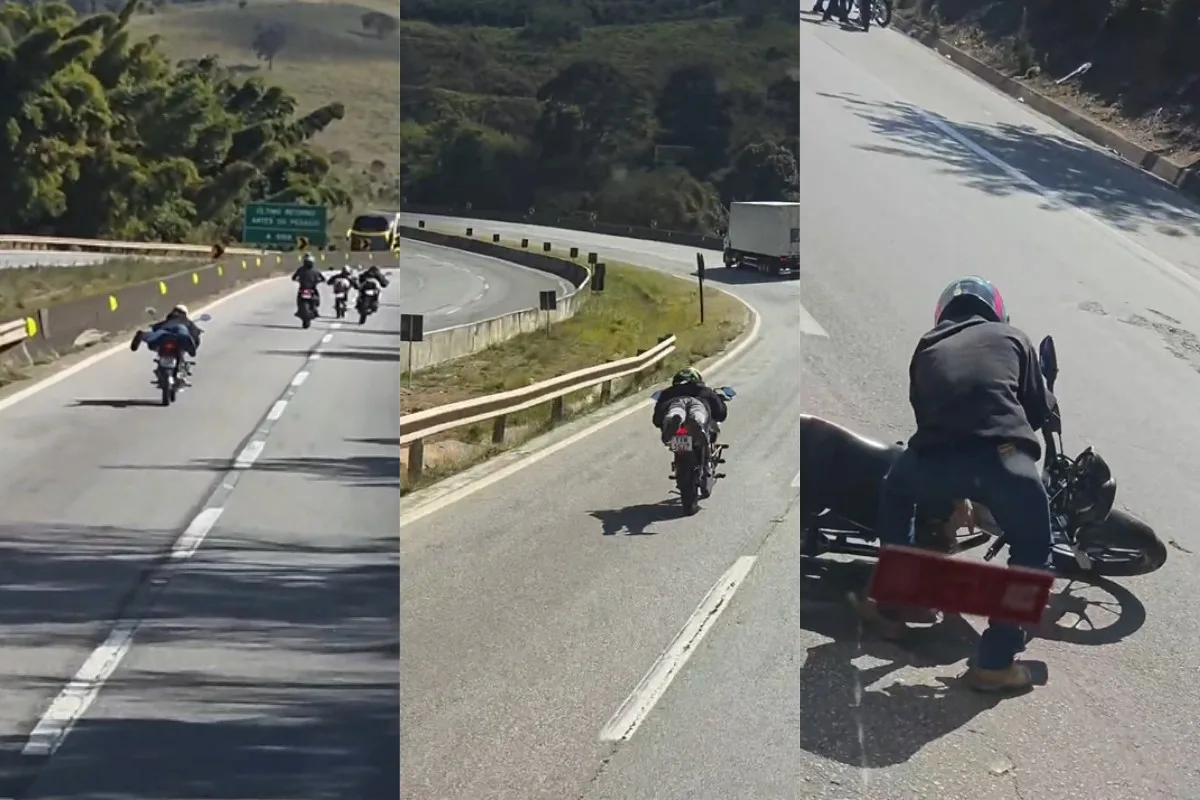 Manobras de moto na BR-381 quase terminam em tragédia em MG