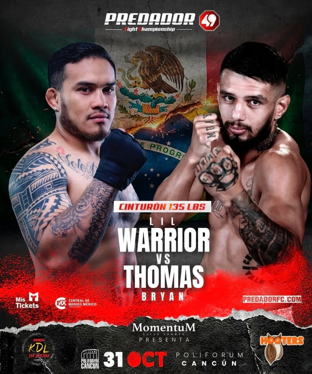 Acreano Thomas Bryan encara mexicano em disputa pelo cinturão de 135 libras, no Predador FC 49