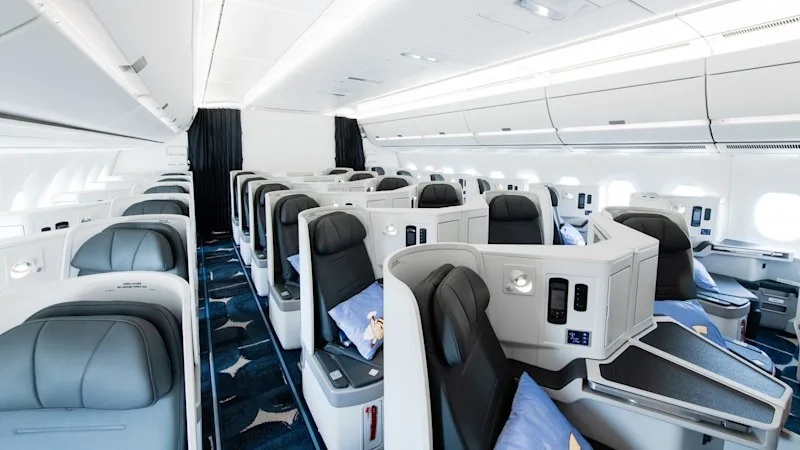 A confusing airline name, but this business class is excellent