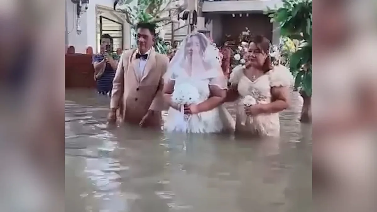 Brautpaar trotzdem glücklich! - Diese Hochzeit fiel ins Wasser
