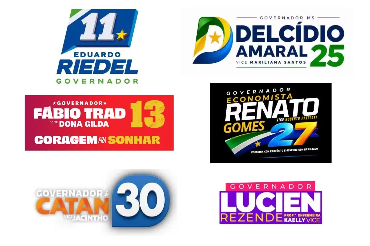 Eleições 2026: veja os logos e slogans dos candidatos ao governo de MS