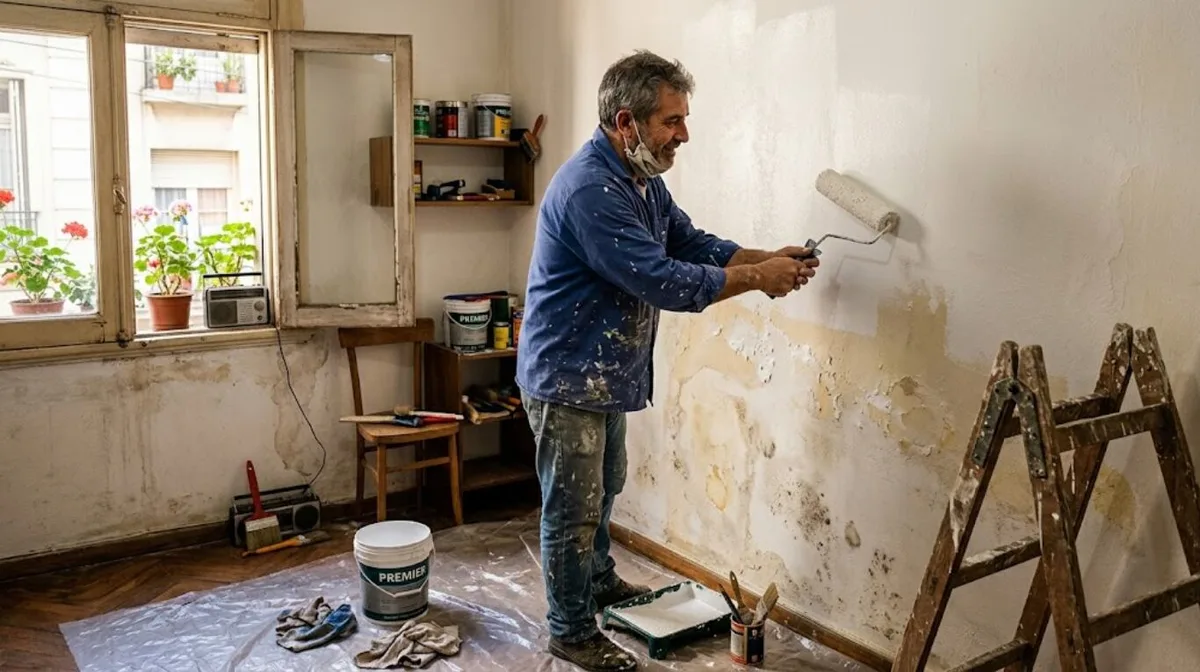 Los pintores coinciden: “La solución para las humedades no está en la pintura antimoho, mejor usá un antimanchas con disolvente”