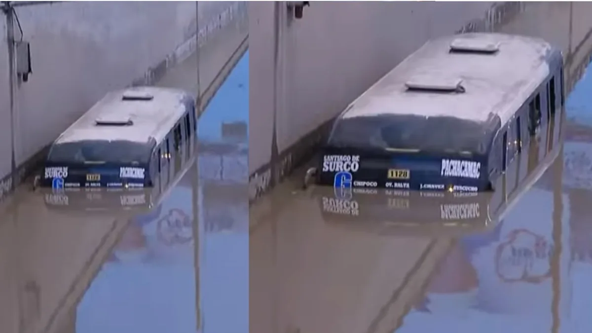 Inundación en Villa María del Triunfo: bus lleva más de 12 horas atrapado en el bypass de Pachacútec