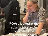 'I feel like I'm going to go blind': Britons complain of agonising eye pain after staring DIRECTLY at the solar eclipse without glasses