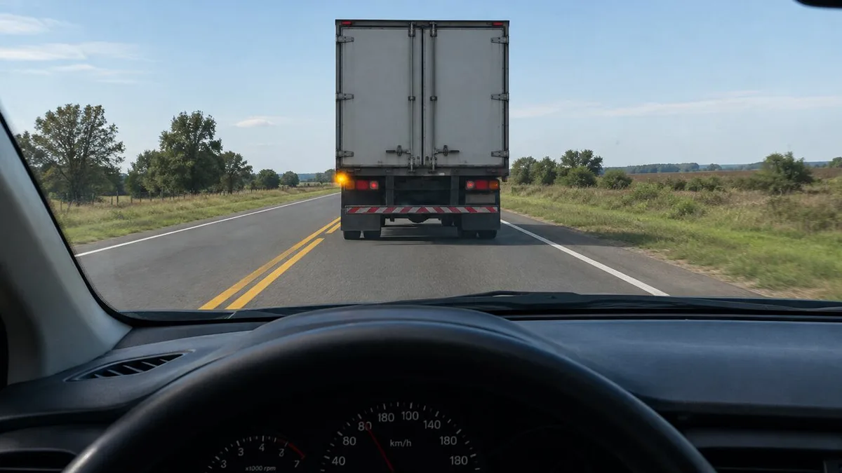 Si un camión pone la luz de giro izquierda en la ruta, esto es lo que tenés que saber