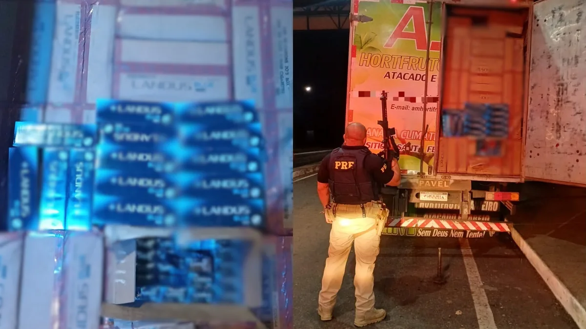 Caminhoneiro foge após perseguição e abandona carga com 200 mil maços de cigarros contrabandeados no PI