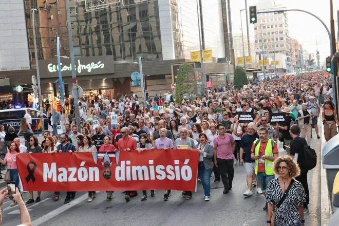 Las protestas contra Mazón por la gestión de la dana vuelven a Alicante un año después