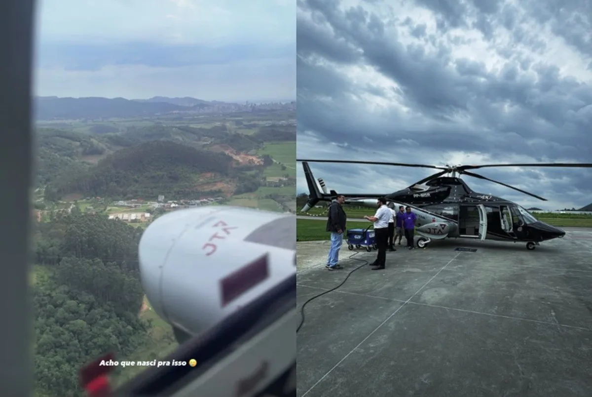 Videomaker publicou imagens de dentro de helicóptero desaparecido com o cantor Rick e empresário