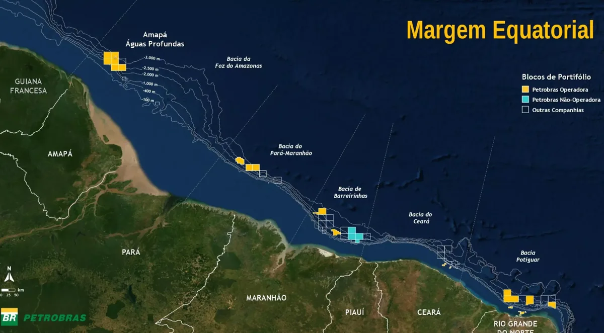Petrobras anuncia R$ 12 bilhões para nova fronteira de petróleo na Margem Equatorial brasileira