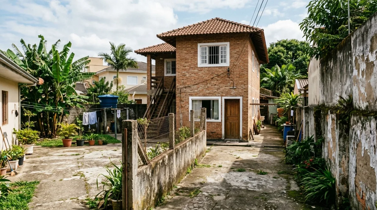 Casal constrói casa de hóspedes nos fundos e, ao regularizar a ampliação, descobre que um dos cômodos ultrapassa o limite registrado do lote