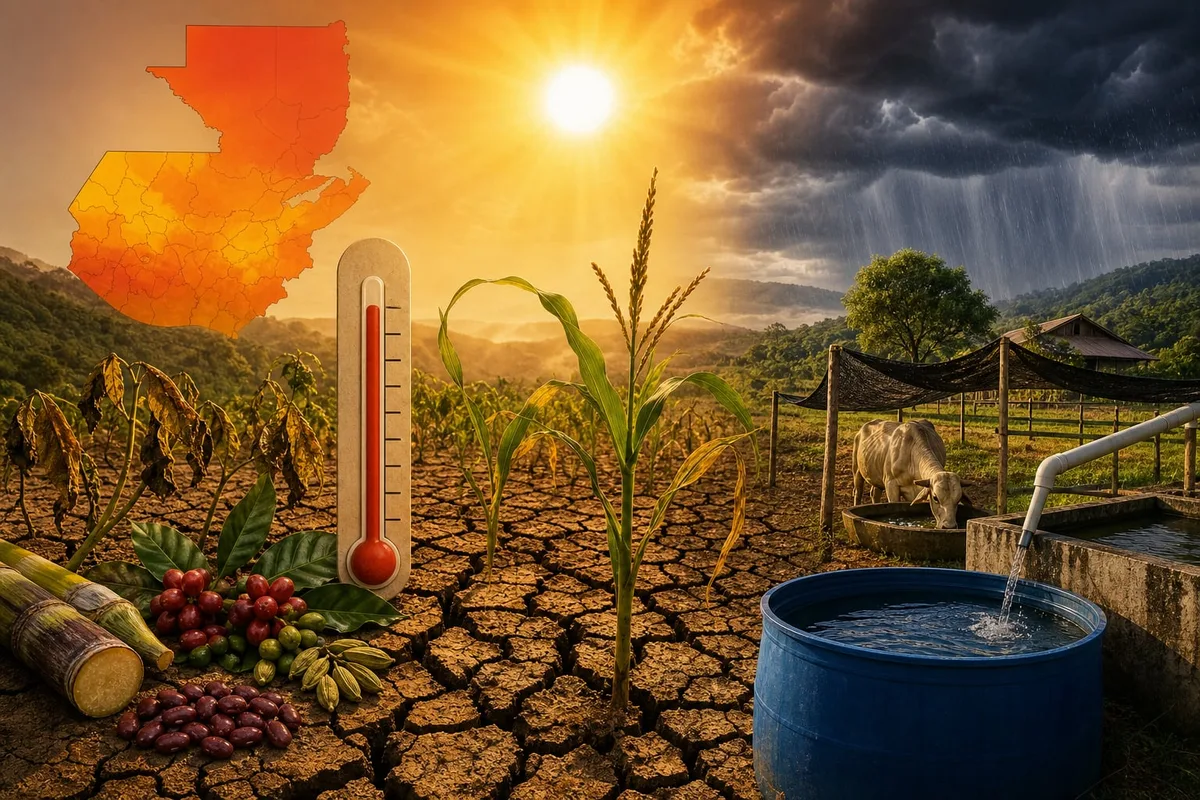 Doce departamentos de Guatemala enfrentan riesgo agrícola por temperaturas extremas que superan los 35 °C