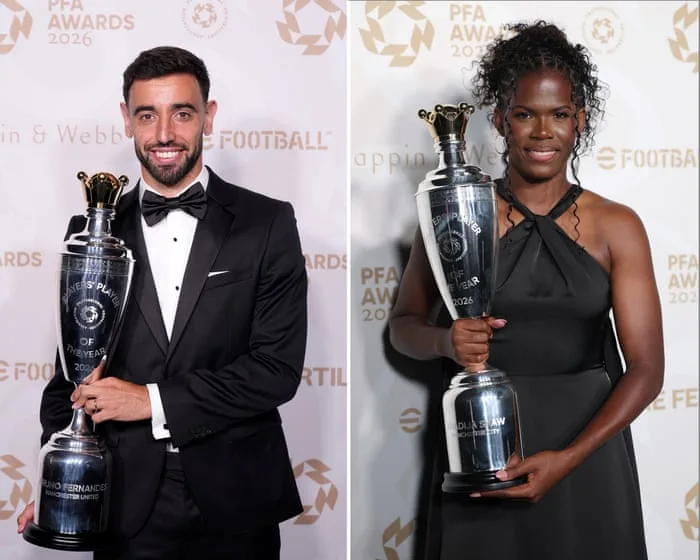 Bruno Fernandes and Khadija Shaw land PFA Player of the Year awards