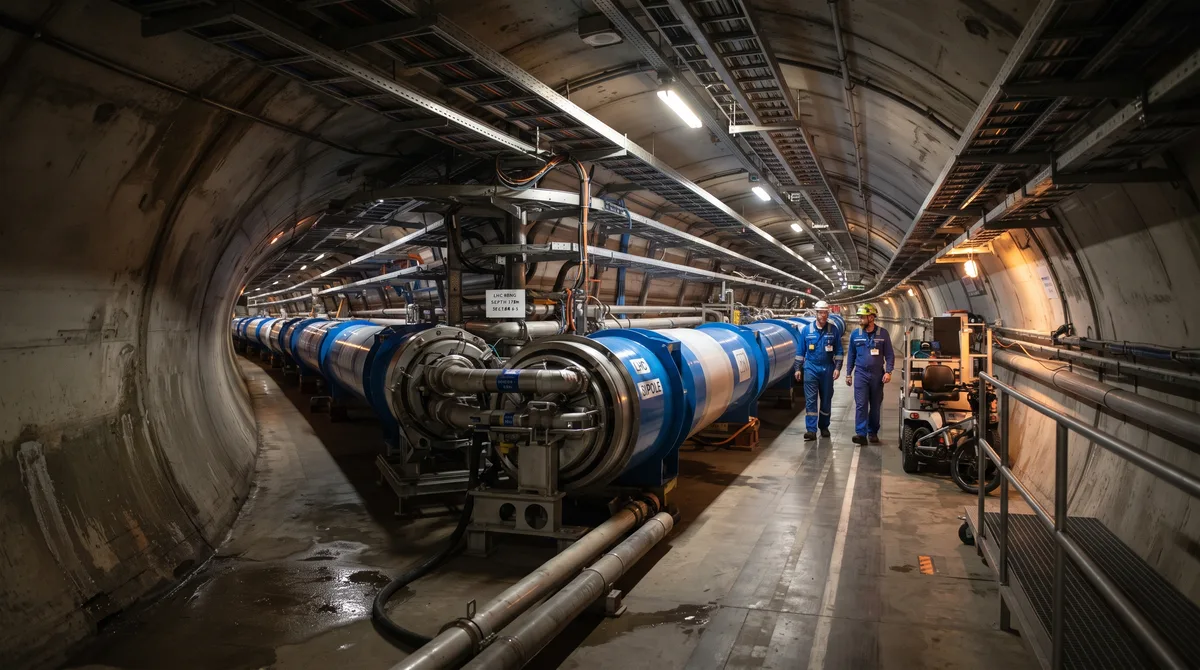 Escondida a 175 metros debaixo da terra, a maior e mais complexa máquina já construída pela humanidade é um anel magnético de 27 quilômetros projetado para desvendar os segredos do universo