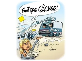 Le dessin de Chaunu : la militante écologiste Greta Thunberg défile avec les lycéens français