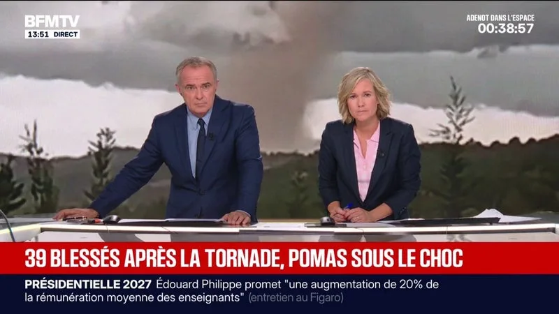 "C'est la cata": cet habitant de Pomas découvre les dégâts de la tornade chez lui
