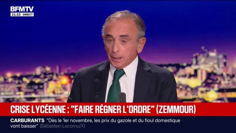 Crise lycéenne: "L'école publique de la fin du XIXe siècle est un modèle indépassable", estime Éric Zemmour, président du parti Reconquête