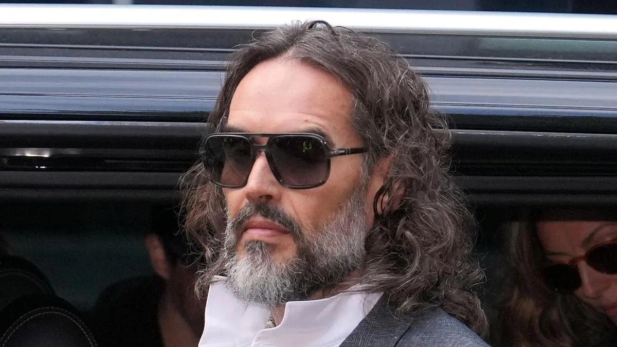 Russell Brand arrives for second day of rape trial