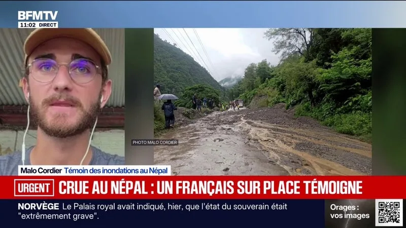Crues au Népal: "On ne se rend pas compte à quel point les inondations ont été immenses", confie ce Français témoin des évènements