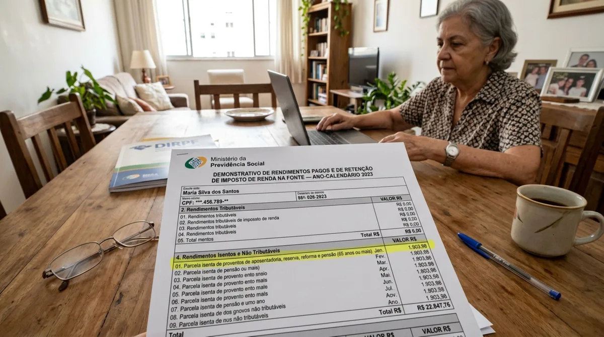 Receita Federal alerta para idosos com 65 anos ou mais: aposentadoria na ficha errada pode reduzir a parcela isenta do Imposto de Renda