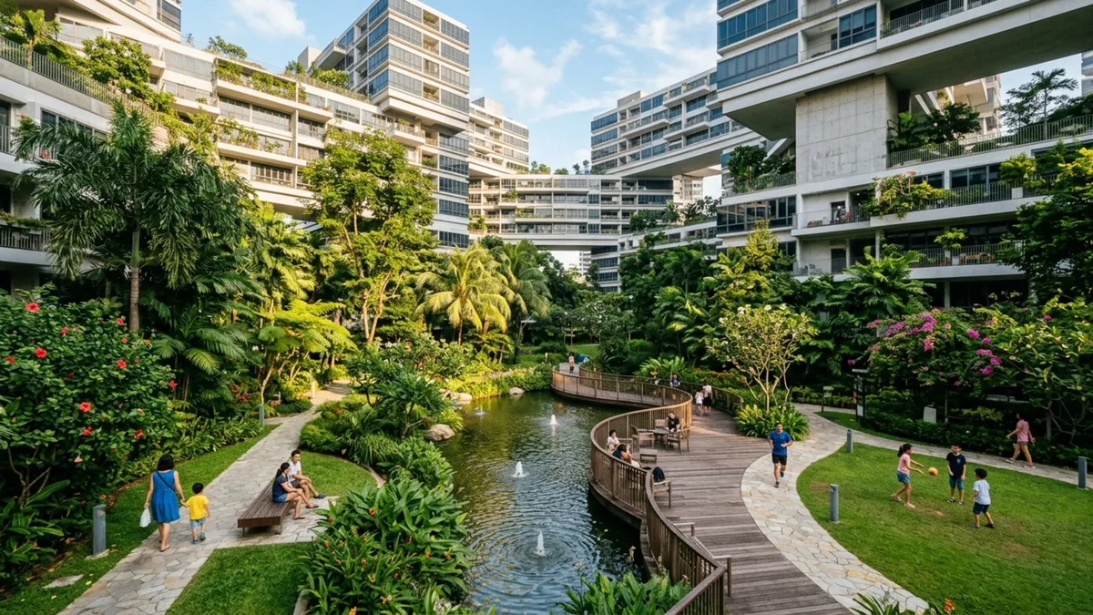 Megaprédio de 1.040 apartamentos projetado por Ole Scheeren empilha 31 blocos residenciais como peças gigantes e cria uma cidade vertical em pleno terreno de 8 hectares