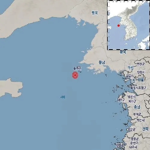 기상청 "인천 백령도 부근 바다서 규모 2.5 지진…피해 없을 듯"