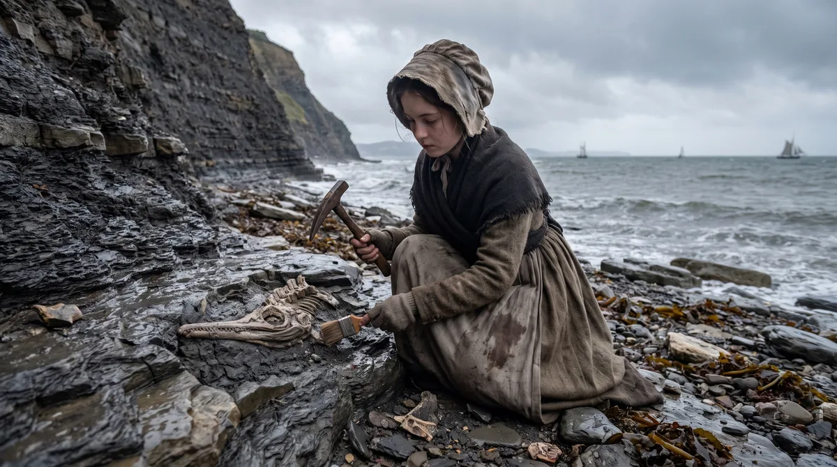 Menina de 12 anos escavou em 1812 um réptil marinho de 5 metros na costa inglesa, e o esqueleto quase completo encontrado por Mary Anning ajudou a mostrar que criaturas inteiras haviam desaparecido muito antes dos humanos