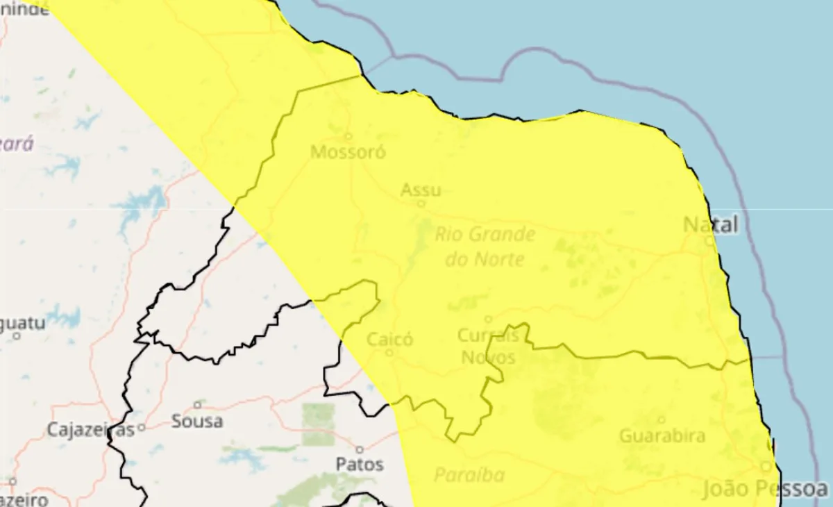 Inmet emite alertas de vendaval e baixa umidade para cidades do RN; veja listas
