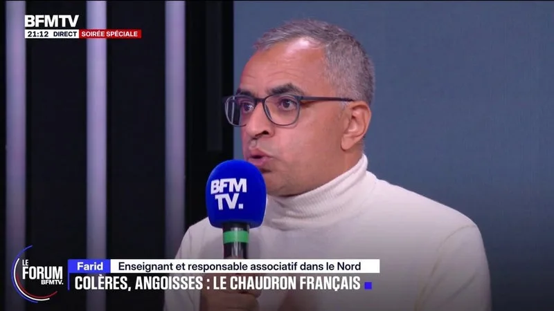FORUM BFMTV - Colère sociale: "La meilleure des manifestations, c'est 2027 par le vote", estime Farid, enseignant et responsable associatif dans le Nord