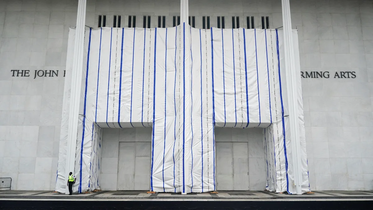 Judge Seeks Kennedy Center Explanation for Tarp Covering Facade