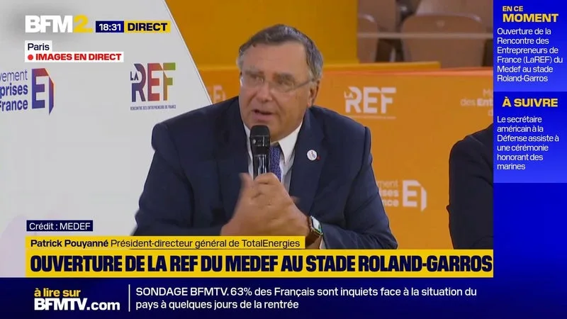 Entreprises: "Baissons les charges et baissons les aides", plaide le PDG de TotalEnergies, Patrick Pouyanné