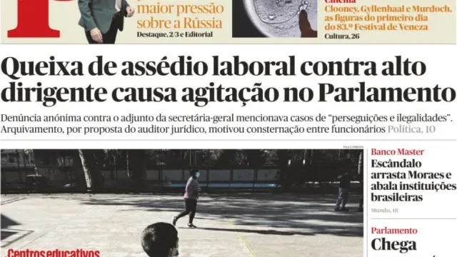 Hoje é notícia: Assédio laboral? Agitação na AR; Já há escolas até às 19h
