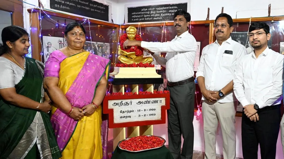 Tributes paid to C.N. Annadurai on 118th birth anniversary in Erode