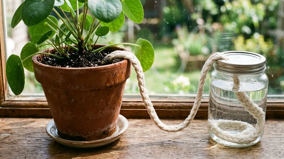Poner un hilo de algodón dentro de la maceta y dejar el otro extremo en agua: por qué es más fácil regar las plantas de esta forma