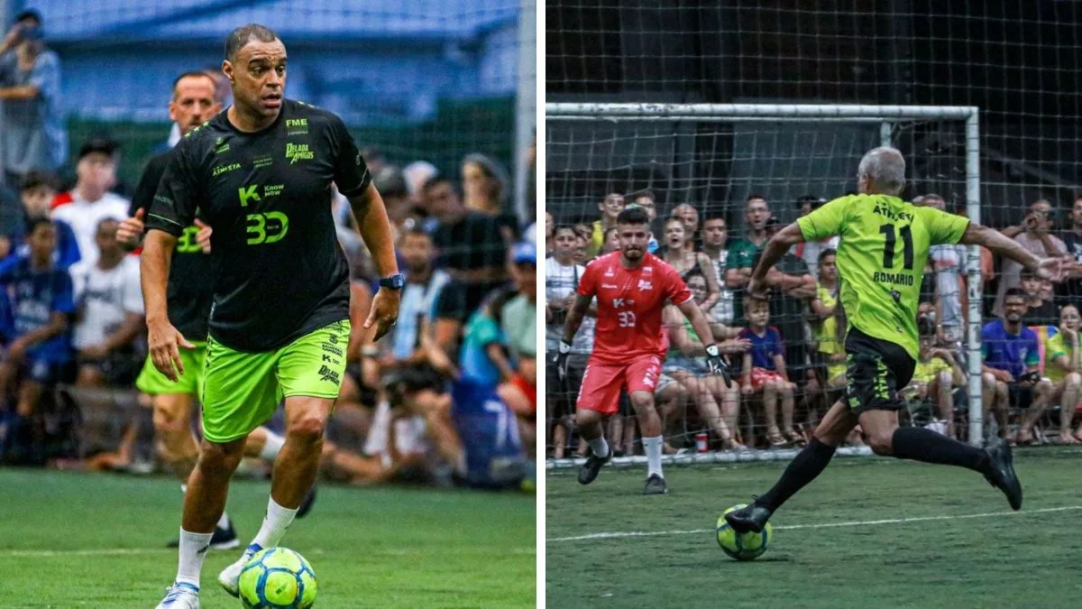 Campeões mundiais de futebol Romário e Denilson disputam partida com entrada gratuita em Balneário Camboriú