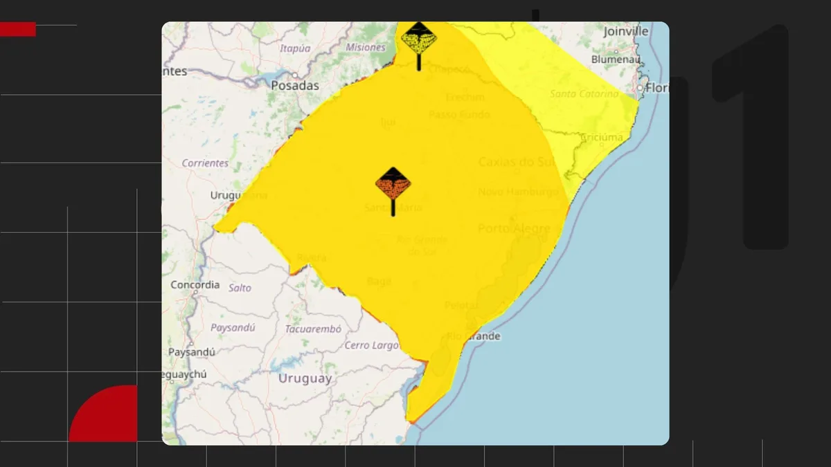 Temporais com granizo e ventos acima de 90 km/h colocam todo o RS em alerta nesta quinta-feira