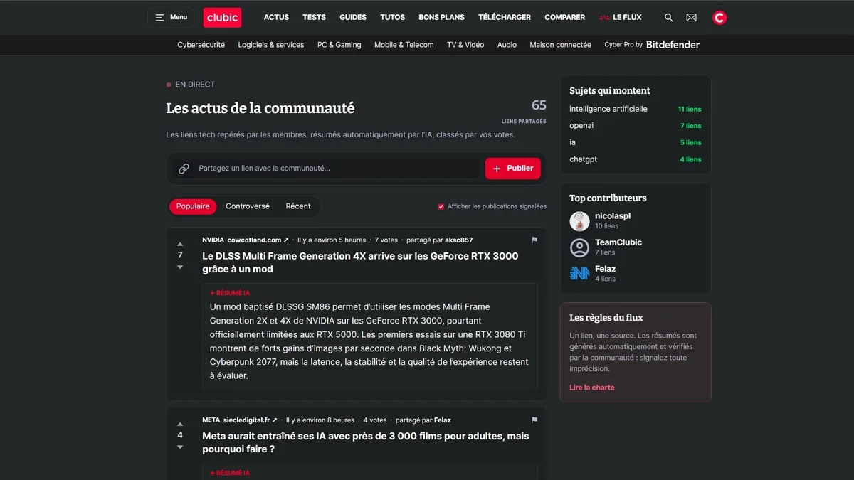 Clubic lance Le Flux, le fil d’actu tech qui donne la main à sa communauté